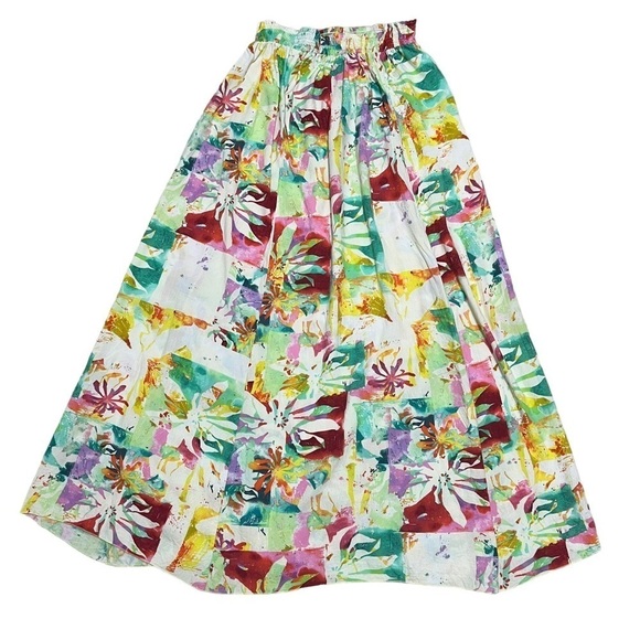Jams World 50th Anniversary Long Flower colorful Skirt Size Small